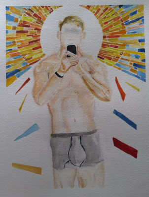 Man selfie, uncompleted